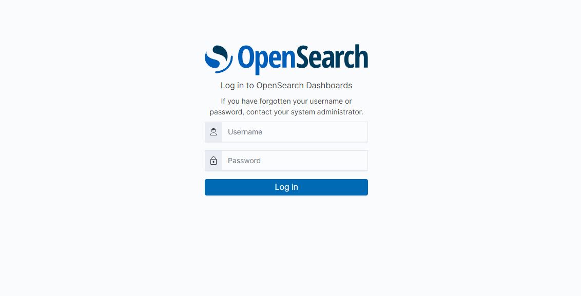 Screenshot: OpenSearch Login-Seite