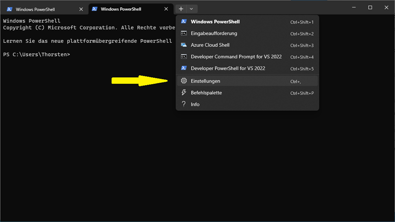 Screenshot: Windows Terminal - Einstellungen